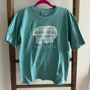 Ivory Ella Teal Elephant Shirt